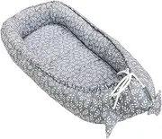Molis&Co Baby Nest 90 x 50 cm Cot Reducer or Co-Sleeping Nest for Babies Cotton Portable or Travel Cot for Newborn OEKO-TEX 100 Blue Garden
