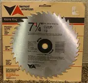 Vermont American Krome King Saw Blade 7 1/4" Cut Off / Rip #25230