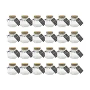 24PK Glass & Co Courtney Glass Hex Jar Container w/ Cork Lid Clear 65ml