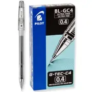 35491 Pilot G-Tec-C4 Gel Rollerball Pen, Ultra Fine Needle 0.4mm, Black, 24 Each