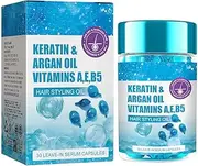 Hair Serum Capsules For Frizzy,Hair Essence Capsules,Hair Serum Capsules with Keratin, Argan, Jojoba, and B5 Oils For Frizzy, Dry and Damaged Hair