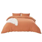 Duvet Doona Quilt 1800TC Cover Set Pillowcase Bed Rust