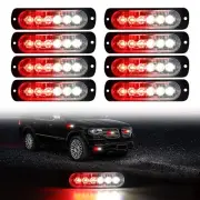 DIBMS LED Emergency Strobe Lights, 8x Red White 6 LED Strobe Warning Emergenc...