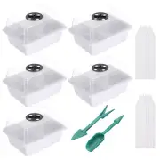 8 Pack 6 Cell Seeding Starting Tray Kit for Greenhouse Planting White