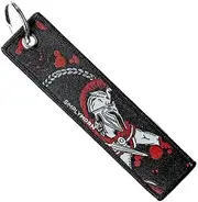SIMPLYMDRN Keychain Embroidered Compatible With Jet Tag Backpack Tag Tail Car Key Ring Holder Key Fobs Key Ring, Black