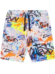 GUESS Graffiti Print Active Shorts Size: 2, Cotton
