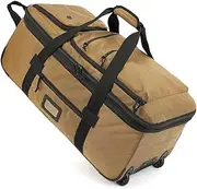 [TAIHOYIN] Large Travel Duffle Bag with Wheels & Shoes Compartment, Brown, 30 Inches