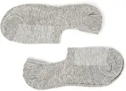 [pants & sox] No Show 4 Pairs Non Slip Heel Socks 2-8 Grey
