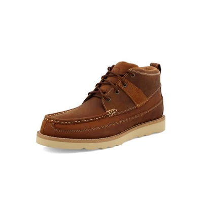 Twisted X Men's 4" Wedge Sole Boot, Round Toe Oiled Saddle 9