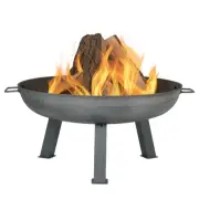 30 in Rustic Cast Iron Outdoor Raised Fire Pit Bowl - Steel by Sunnydaze