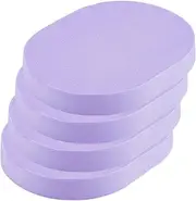 GORGECRAFT Pack of 4 Reusable Sponge Pads for Make-Up Removal, Facial Cleansing Sponge, Oval Face Wash Sponges, Purple Make-Up Sponges for Primer, Daily Cleaning, Gentle Exfoliating
