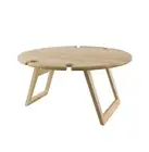 Folding Picnic Wine Cheese Round Table 50cm Peer Sorensen Wooden Portable Beach