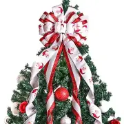 Christmas Tree Topper Christmas Wreath Bow 48 * 13 inches Tree Toppers Bow wi...