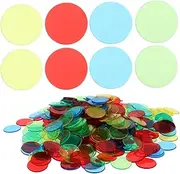ibasenice Bingo Game Chips 400pcs Assorted Colours (Blue Red Yellow Green) Bingo Chips Markers Bingo Cards Accessories