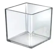 Azar Displays 7" Deluxe Clear Acrylic Square Cube Bin for Counter, 4 Pack