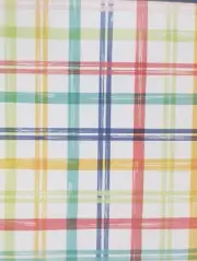 Peva Kitchen Tablecloth,52" x 52" Square, SUMMER BRIGHT MULTICOLORED STRIPES, BL