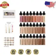 Compact Airbrush Mini Makeup Set: 24 Colors, Water-Based for Flawless Finish