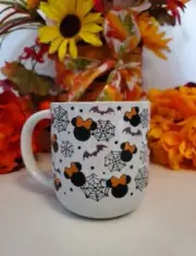 Disney ~ Minnie Mouse Silhouette Halloween Spider Webs & Bats~ Mug ~ 2023 ~