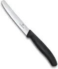 Victorinox Wavy Edge Steak and Tomato Knife, Round Tip, Black, 6.7833