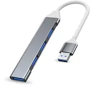 Mini USB Hub Extensions, 4 Port USB 3.0 Hub Expander, 2.0 Hub, USB Adapter Station, Ultra Slim Portable Data Hub USB Splitter Aluminum Applicable for Laptop, iMac Pro, MacBook Air, Mac, Notebook PC