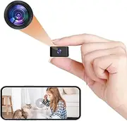 Mini Spy Camera WiFi Hidden Camera 1080P Mini Camera - Portable Spy Cam, Wireless Indoor/Outdoor Surveillance Ultra-Wide Angle Mini Camera with Al Motion Detection, Real-Time Viewing with Mobile APP