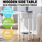 Franco Lamp Side Table White Sofa Display Shelf Round 1 Drawer Bedside Table