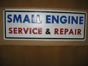 SMALL ENGINE SERVICE & REPAIR, 3D Embossed Plastic Service Sign 7x21, Lawn Mow