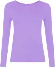 Girls Plain Basic Top Long Sleeve girls Uniform Lilac T-Shirt Tops Age 4-13 Year