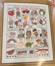 Vtg Rare Sunset Stitchery MY ABC'S Crewel Embroidery 1979 Kit #2615