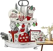 Christmas Tray Decoration, Christmas Compartment Decor | Christmas Decoration Tier Tray Christmas Table Sign Decoration Desktop, Wooden Sign Christmas Serving Bowl - Exquisite Wooden Sign Rustic