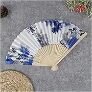 Hand Fan Folding Hand Fans, Silk Fan Folding Fan Wedding Fan Art Dance Hand Fan Vintage Bamboo Folding Hand Held Flower Fan
