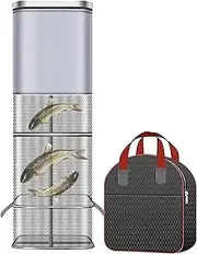 Bait Traps for Fishing | Square Minnow Trap | Thickened Crawfish Net Bag Minnow Basket Guard for Daily Use River Lake Saltwater Freshwater Crab Shrimp Turtle Beginners