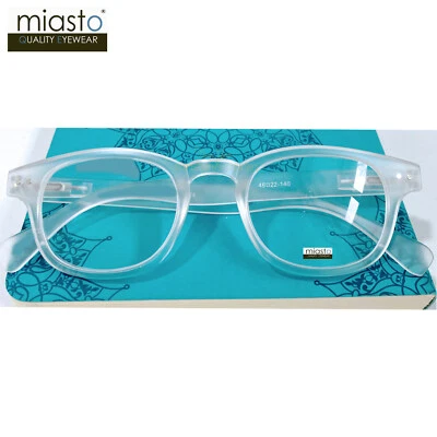 MIASTO "CIAO" PREPPY ROUND/ SQUARISH KEYHOLE READING GLASSES+1.75 WHITE/ CLEAR