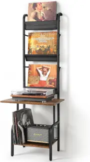 Vinyl Record Storage Stand for Turntable - Holds up to 200 Albums