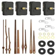 Clock Mechanism Replacement, 4 Set Quartz Clock Mechanism DIY Wall Clock, Wooden