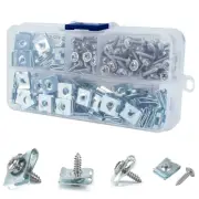200X Assorted Spire Clips Nuts Captive Speed Fasteners Flange Self-tapping Screw (for: Peugeot)