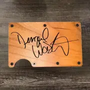 Wood Wallet Minimalist Laser Engraved with Denzel Washington
