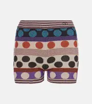 [Valentino] Valentino Polka-dot jacquard lamé shorts AU 14 multicoloured