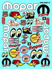 CLEAR VINYL Sticker Gang SHEET 3 -R/C MODEL Decals 1/12-1/10-ROUTE 66