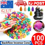 100x Natural Backflow Incense Smoke Tower Bullet Incense Cones Buddhism AU