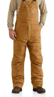 Carhartt Men's Flame Resistant Quick Duck Quilt Lined Bib Overall. 34 X 32. NWT