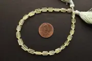 13 inch strand of natural Prehnite Octagon Faceted 8x6x4-6x5.5x3mm beads.