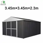 Rocco Garden 2.3mH Shed Tools Storage Gable Roof Steel Garage Shed Workshop Grey