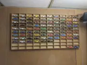 Car Display Case 110+ Matchbox Model 1/64 Diecast Wheels Wood Hot Wall Cabinet