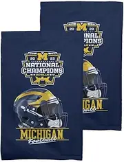 Northwest NCAA Michigan Wolverines 2023 FBC National Champions Fan Towel 2-Pack, 16" x 25", Rally Home