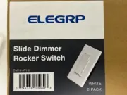 ELEGRP DM19-WH6 Slide 300-Watt 3-Way Dimmer, Wall Plate Included, White (6-Pack)