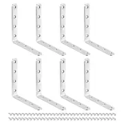 L Shelf Bracket, 8Set 5 x 3Inch Floating Shelves Brackets, Silver