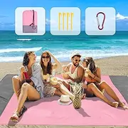 MUEUSS Beach Blankets Sandproof,Extra Large Beach Mat 79" x 83" for 2-4 Adults Sand Free Lightweight Quick Drying,Waterproof Picnic Camping Blankets (Pink)