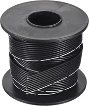 uxcell 24AWG Silicone Ribbon Cable 10Pin 24 Gauge Flat Cable Flexible Silicone Wire 3m/9.8ft Black Stranded Tinned Copper Wire for Model Plane, Model Car, Electric Appliance