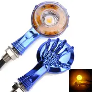 12V Motorcycle 10LED Turn Signal Light Indicators Skull Claw For Honda Suzuki 13344 RED